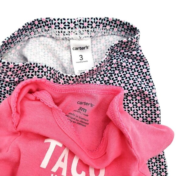 Carters 3M Baby Girl's Taco 'Bout Adorable Neon Bodysuit Pants Matching Set Fun - Picture 7 of 9